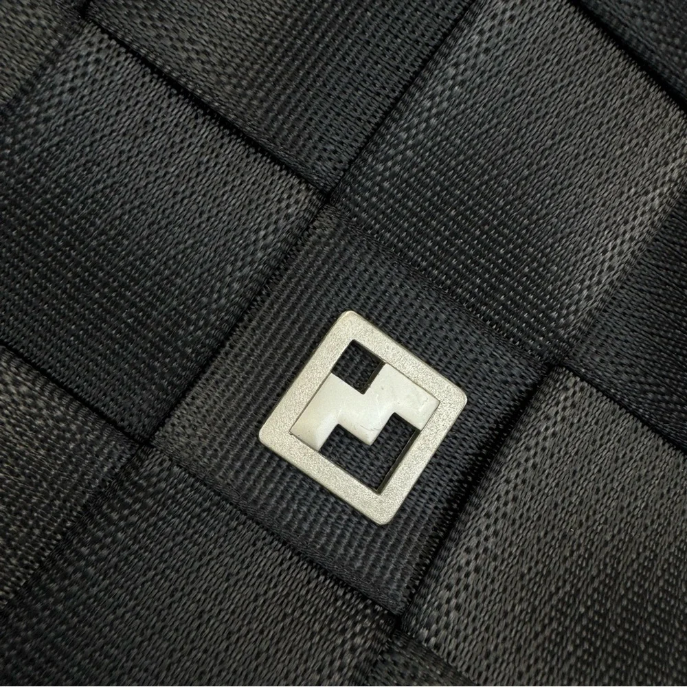 Maggie Bags Recycled Woven Seatbelt Shoulder‎ Bag Black/Deep Plum